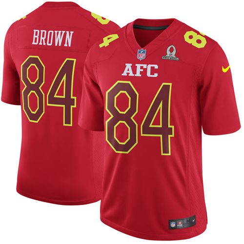 Nike Steelers #84 Antonio Brown Red Men's Stitched NFL Game AFC Pro Bowl Jersey